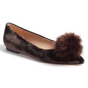 Sam Edelman Raddie Faux Fur Pompom Flat Size 6.5 M